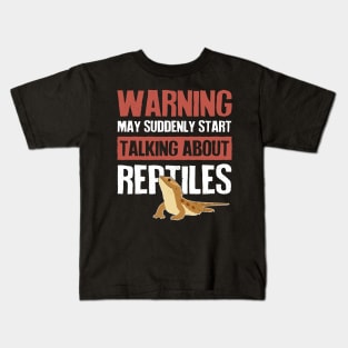 Bearded Dragon Lizard Reptile Warning Kids T-Shirt